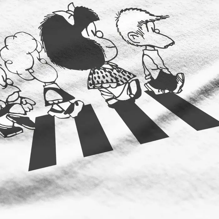 T-shirt Mafalda à col rond pour femmes et filles, t-shirts graphiques de dessin animé, polyester, ca