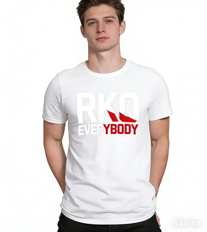 RKO T-shirt unisexe déchiré en coton à manches courtes pour hommes et femmes