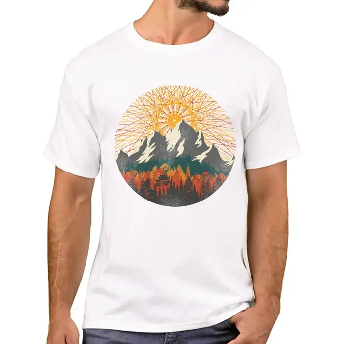 TEEHUB – T-Shirt manches courtes pour homme, imprimé géométrique, à la mode
