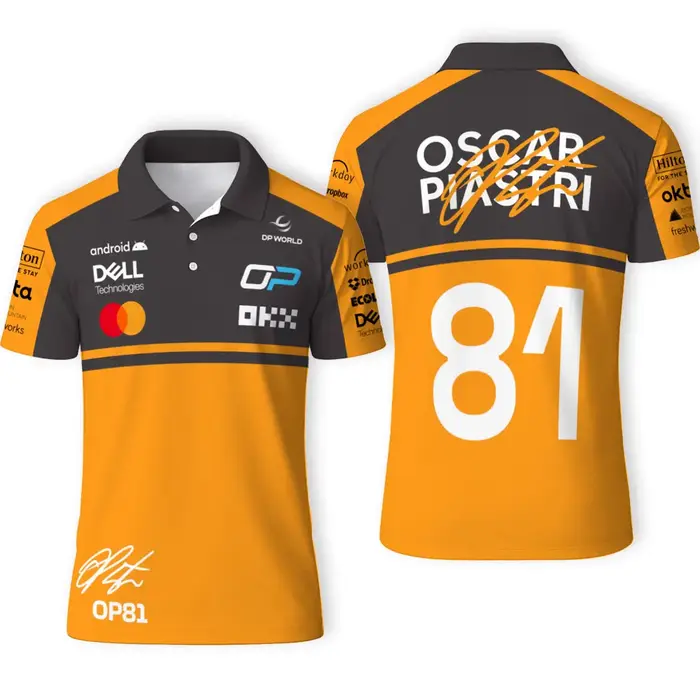 Polo d'été pour hommes Oscar Piastri 81 Driver Fans 2026 Nouveaux Polos de sport pour femmes T-shirt