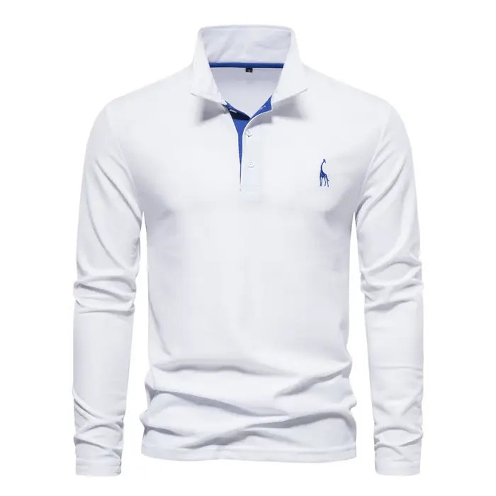 Nouveaux Polos Homme 2026 – Broderie Haut de Gamme, Manches Longues Unies, Chemises Polo de Golf Pri