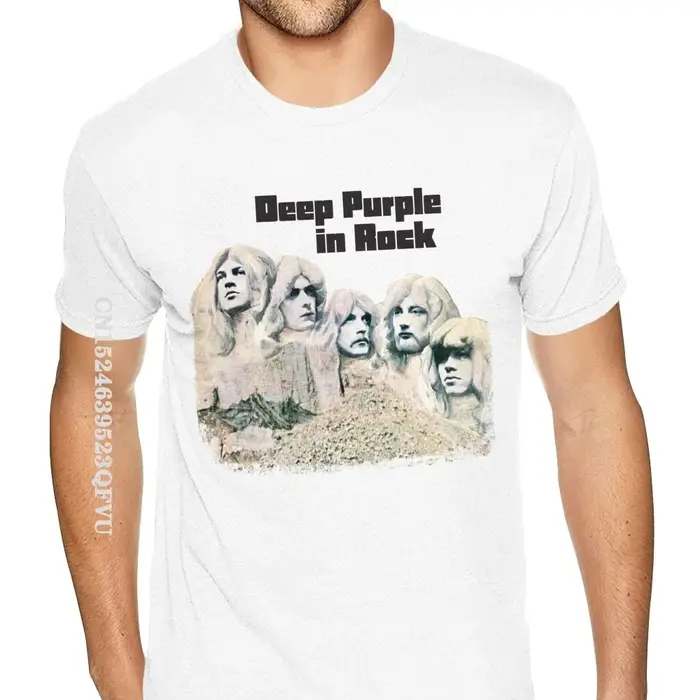 Deep Purple Rock T-Shirt En Coton Grande Taille copain Port T-shirts Normal Hommes