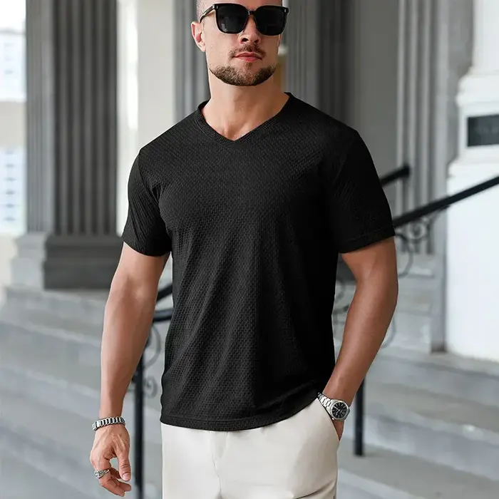 T-shirt pour homme en soie glacée kaki