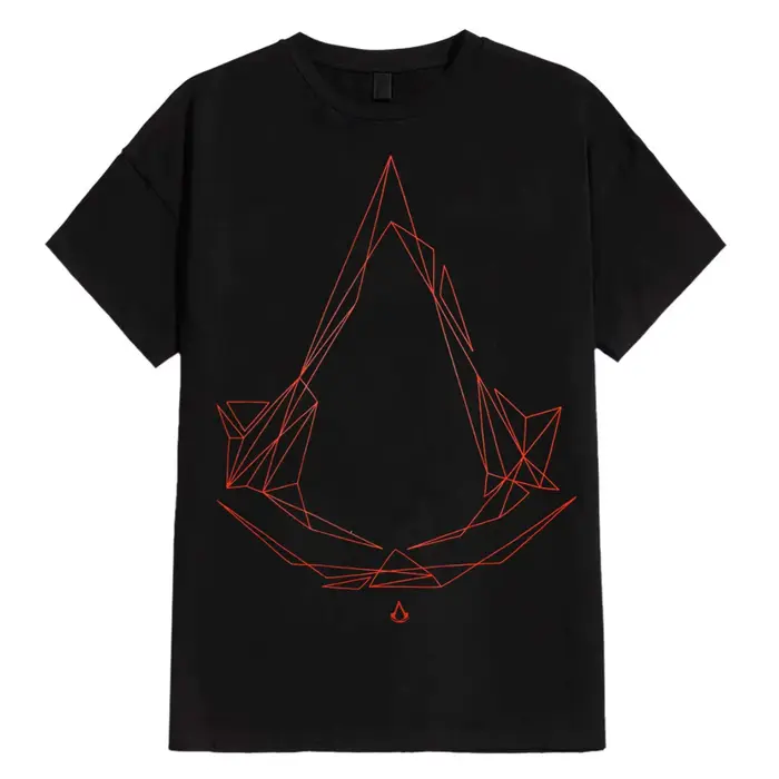 T-shirt décontracté en coton avec motif Assassin's Creed Linear White pour hommes et femmes
