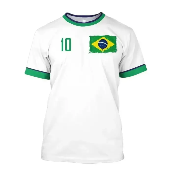 Nouveau Maillot de Foot 2026 T-shirt Équipe Nationale Brésilienne Col Rond Oversize Décontracté Streetwear Vêtements Homme