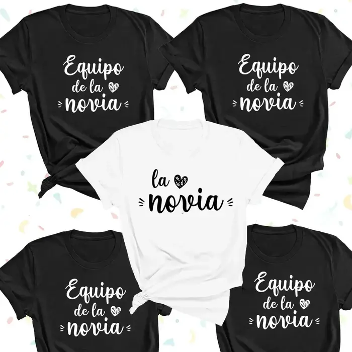 De La Novia Latina T-shirt femmes espagnol Boda Espanol mariage T-shirt équipe mariée EVJF Bachelore