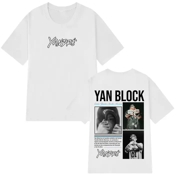 Rappeur Yan Block Album 2025 T-shirt graphique hommes femmes mode T-shirts décontracté coton surdimensionné Hip-hop