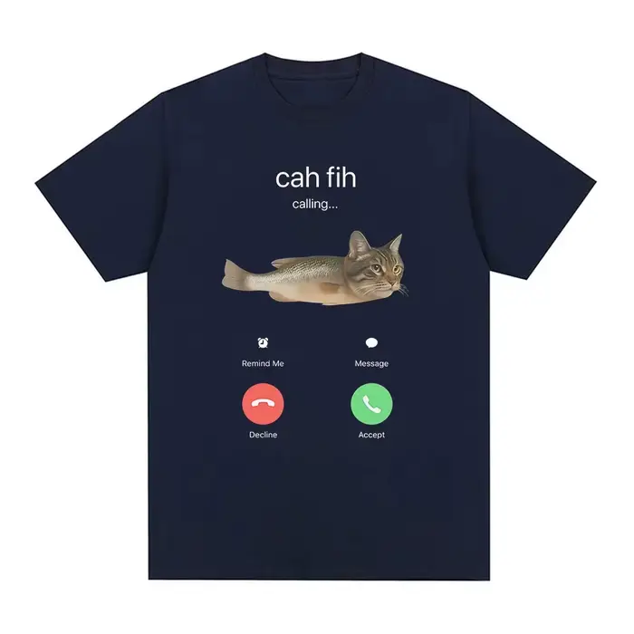 T-shirt humoristique Cah Fih Meme : Chat