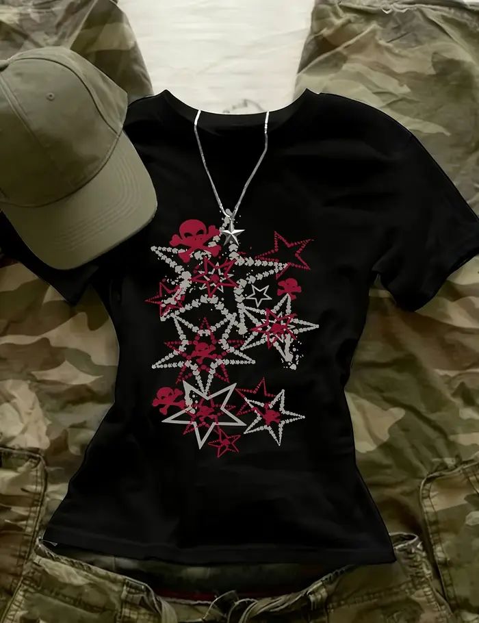 T-shirt imprimé tendance pour femmes