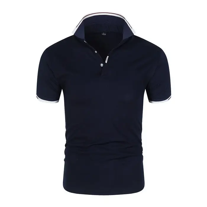 Haute qualité offre spéciale été décontracté respirant confortable Polo hommes couleur unie revers à manches courtes