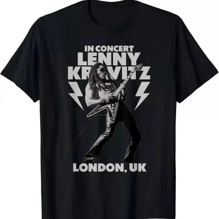T-shirt imprimé Lenny Kravitz pour hommes et femmes