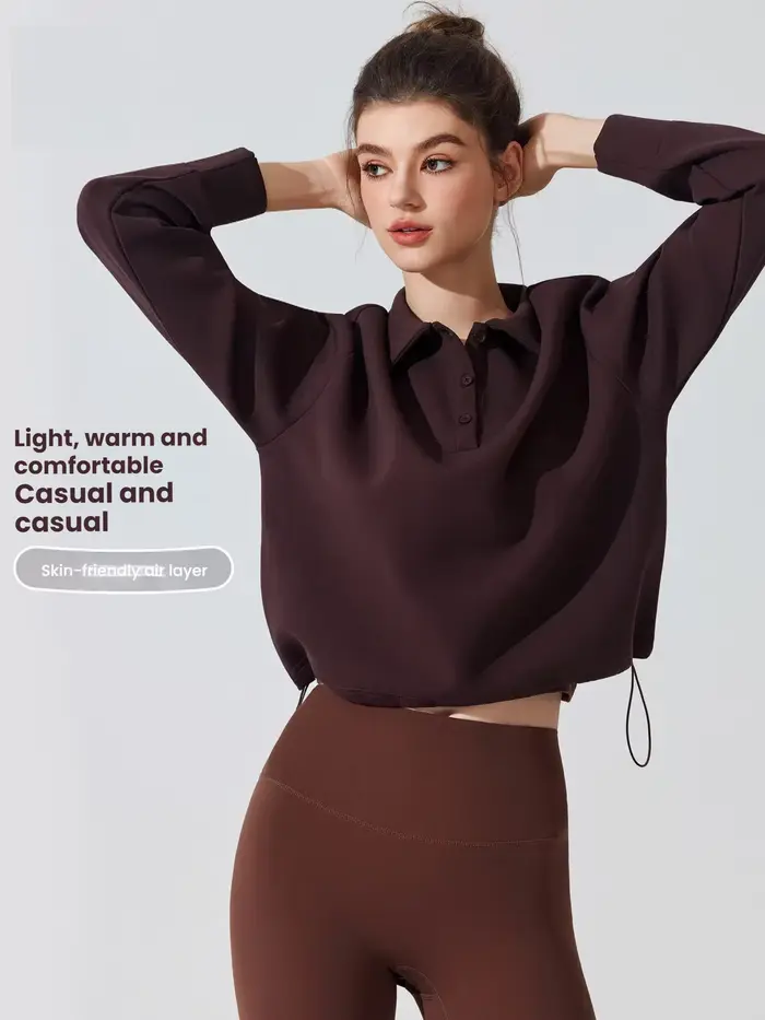 Sweat-shirt à col Polo pour femmes