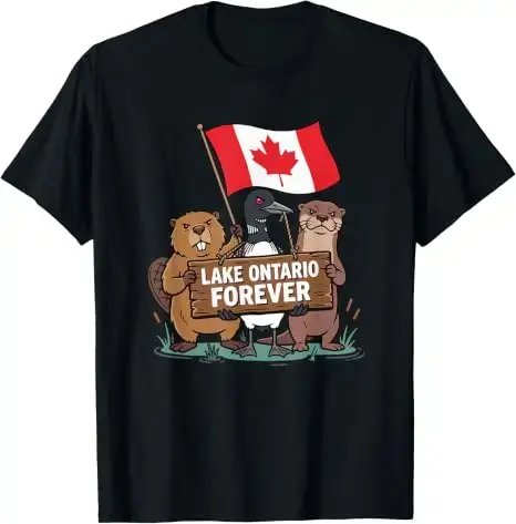T-shirt drôle anti-Lake America avec drapeau des loutres de l'Ontario, T-shirt graphique Y2k Pro ave