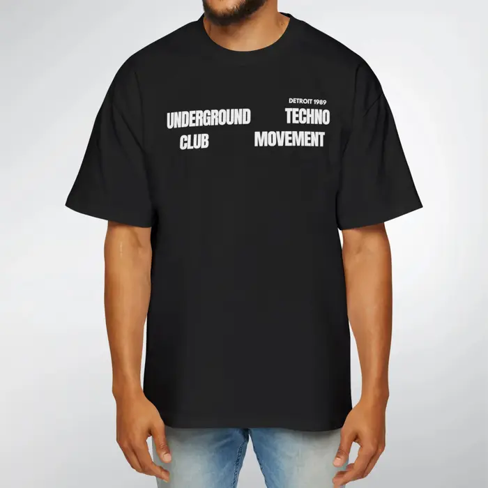 Detroit Techno T-Shirt surdimensionné: Festival de musique Rave Wear vêtements graphique chemise à manches courtes unisexe hommes femmes toutes saisons