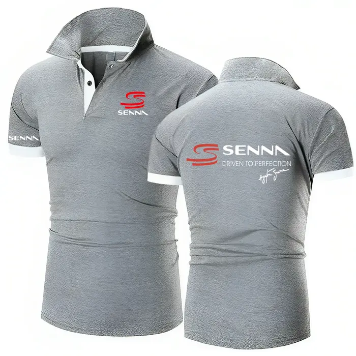 Hommes Polo Ayrton Senna Brésilien Formule 1 Légende Polos Graphique Surdimensionné Respirant Streetwear T-Shirts S-8XL
