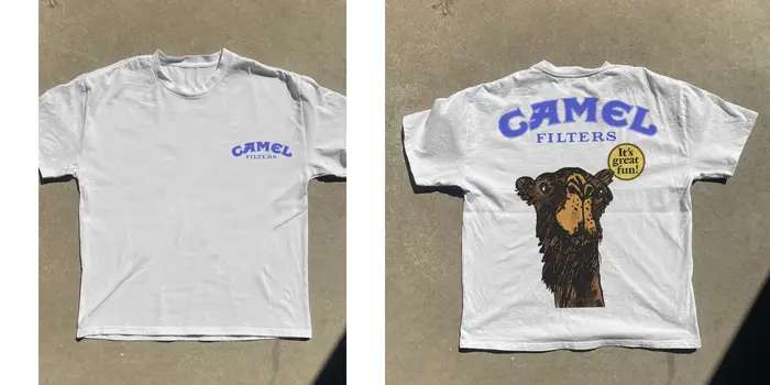 Camel Filters T-Shirt pour hommes et femmes, Vintage, imprimé chameau, en coton, décontracté, à manc