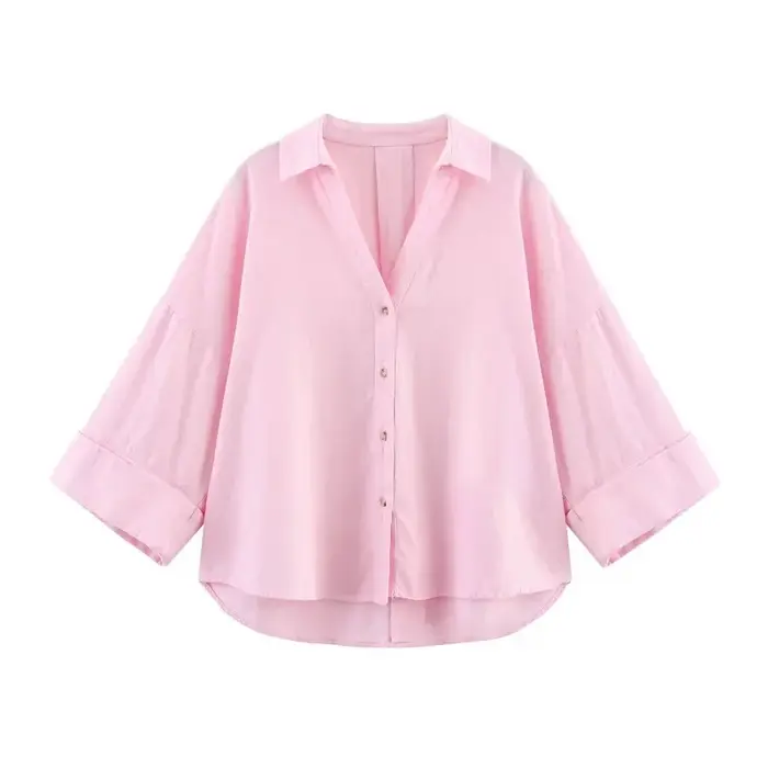 MUJER rayé chemise femme blanc chemises décontractées amples pour les femmes été boutonné