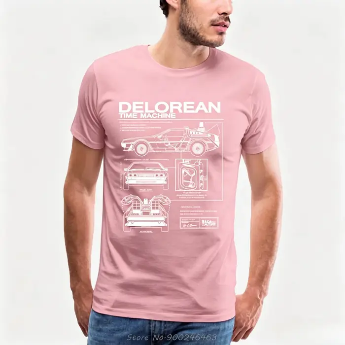 T-shirt imprimé Back To The Future Delorean Schematic pour hommes