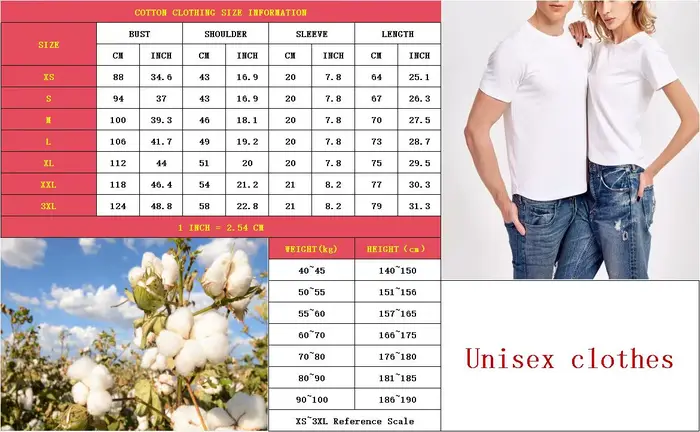 T-Shirt Manches Courtes pour Homme et Femme