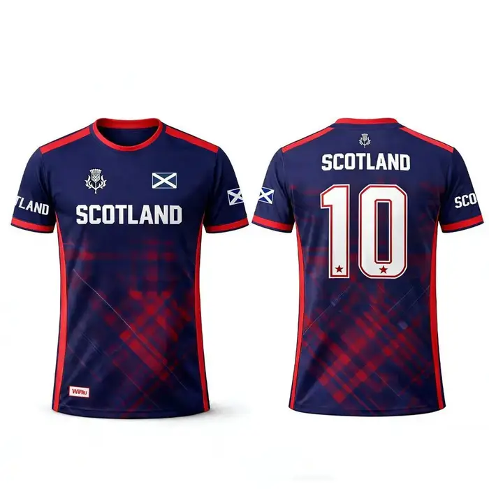 T-shirt imprimé drapeau écossais 2026 – Maillot de football respirant et à séchage rapide pour homme – Tenue d'entraînement quotidienne – Cadeau pour supporter