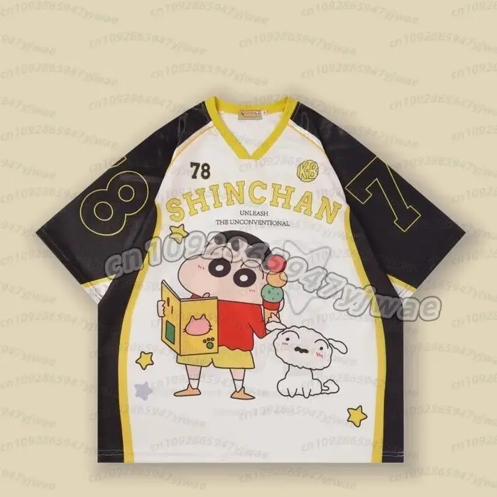 T-shirt col en V à manches courtes pour femmes et hommes