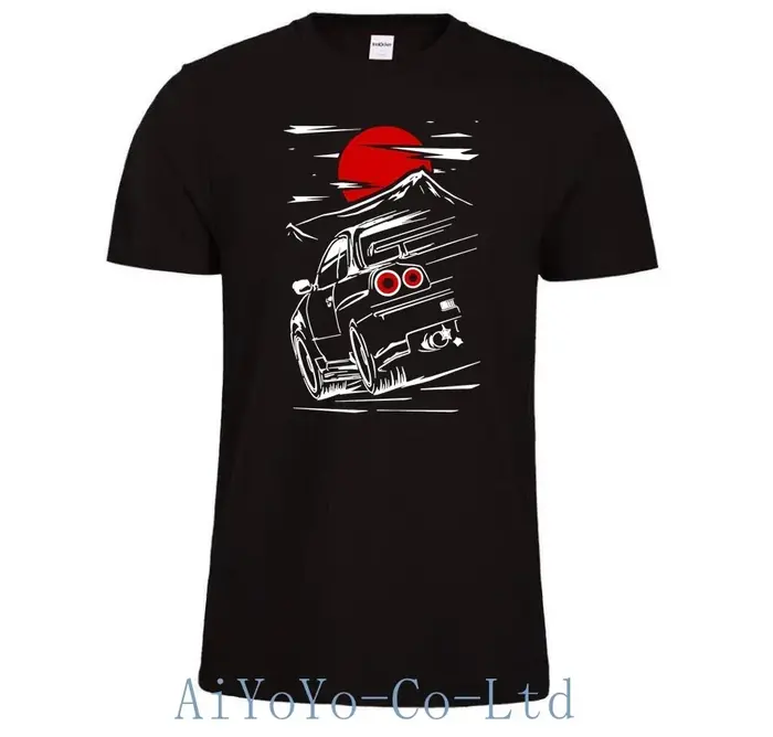 T-shirt japonais Skyline GTR 34 pour homme, 100% coton, Haruna Jdm, Sportcar, Nissan, Fast Car, FF11