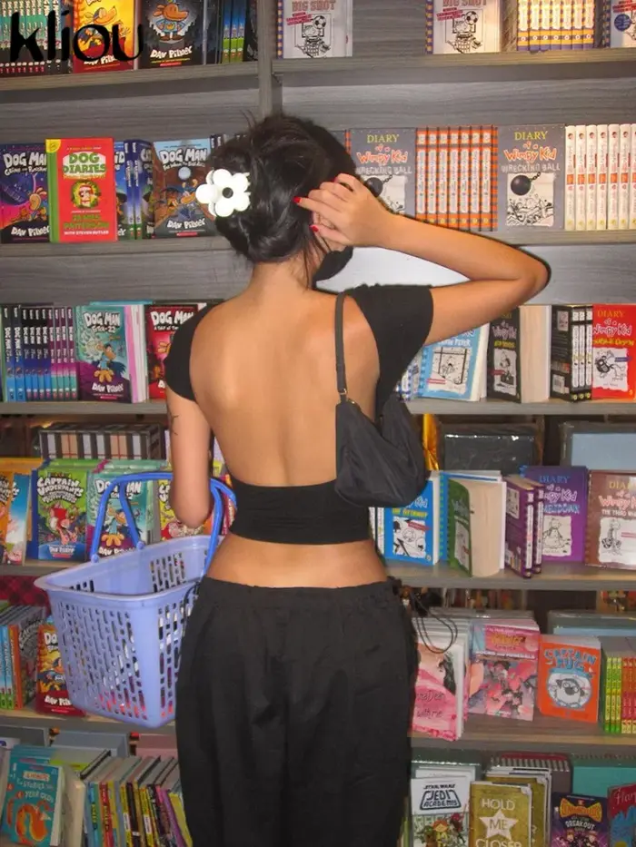 Kliou-T-shirt Réversible à Manches Courtes pour Femme