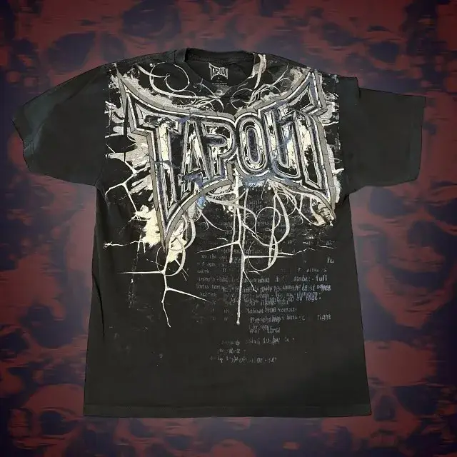 2000s Tapout Hip Hop Skull Graphic t shirts Men Streetwear Goth Tops Men Clothes Casual Gothic Oversized Long Sleeve T shirt