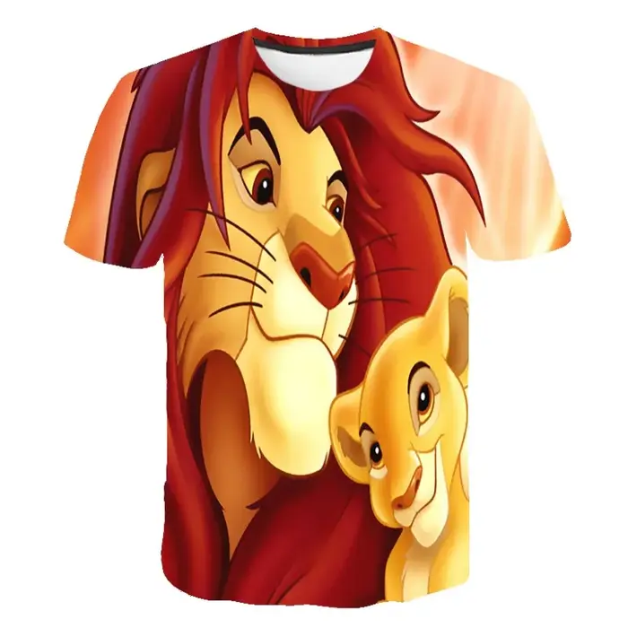 T-shirt imprimé en 3D du Roi Lion pour hommes et femmes
