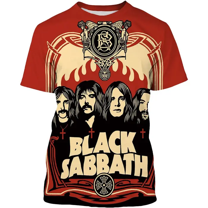 Été nouveau à la mode Black Sabbath hommes 3D imprimé T-shirt Hip Hop décontracté Cool à manches courtes
