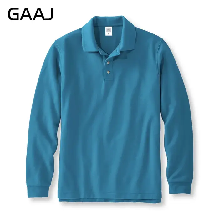 GAAJ-Polo à manches longues, 100% coton, Tops légers de marque de luxe, vêtements de golf décontract