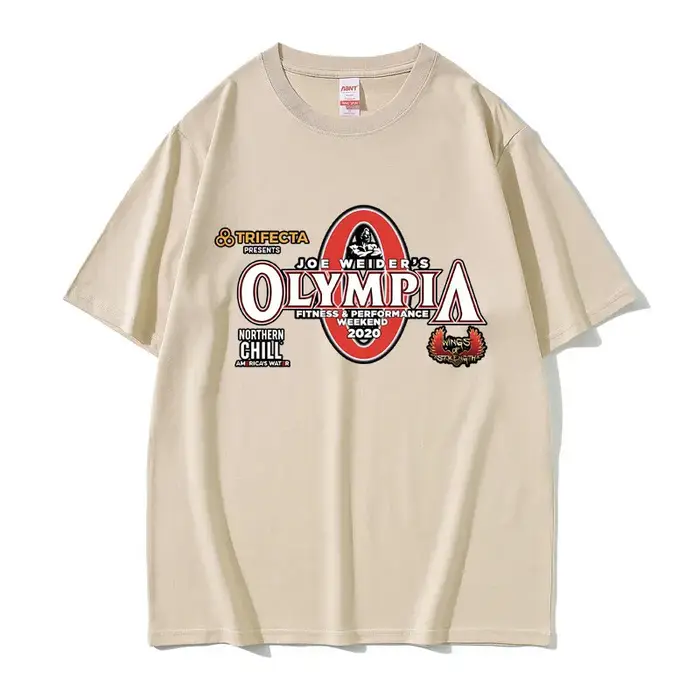 Olympia Gym Fitness pompe couverture graphique T-shirt hommes femmes mode Vintage