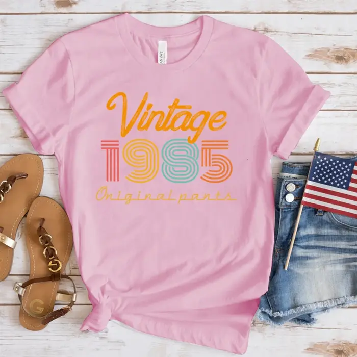 (T-shirt Premium) nouveau chaud Vintage 1985 T-Shirts mode femmes filles été