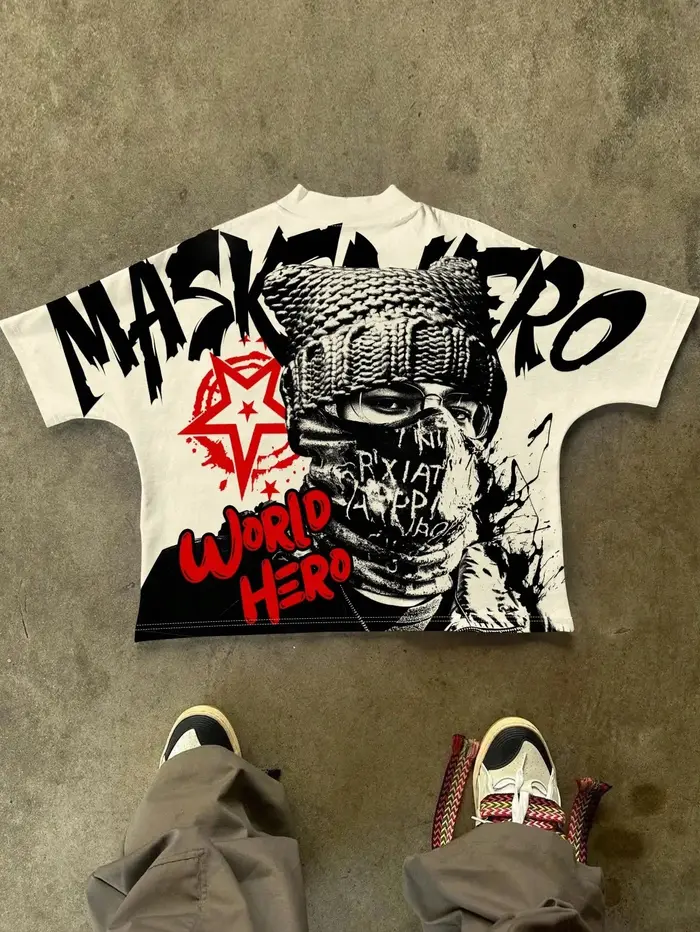 Le nouveau T-shirt pour hommes pour l'été 2025 présente une impression de motifs d'étoiles 3D décontractée