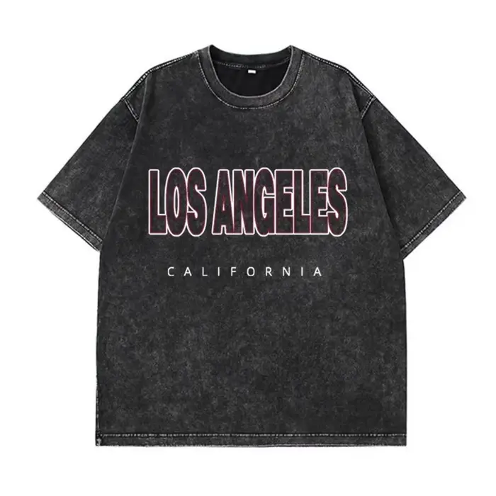 T-shirt American Street avec texte « Los Angeles » et imprimé voiture rose