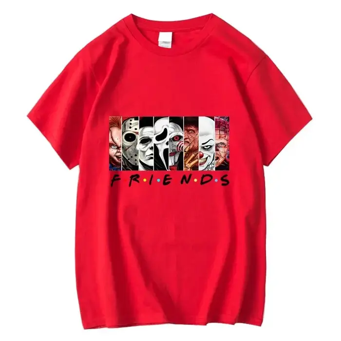 T-shirt à col rond imprimé Funny Friends pour hommes