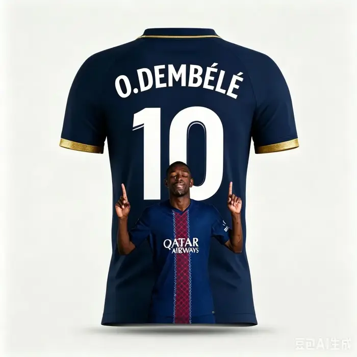 T-shirt de football imprimé en 3D style Dembélé pour la famille