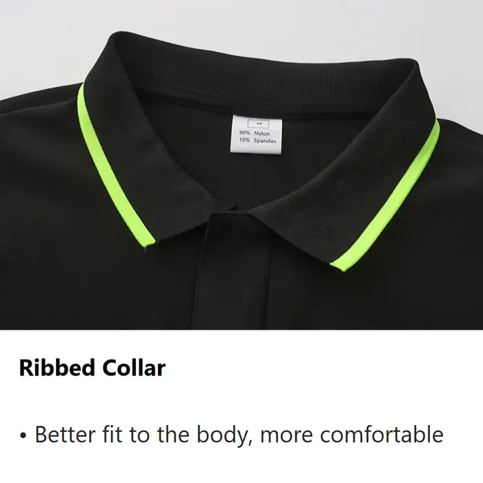 Polo de golf pour hommes pour le printemps et l'automne - Haut à manches longues extensible et à séchage rapide