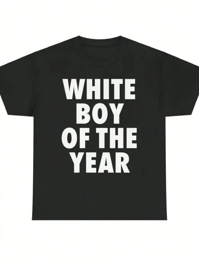 Blanc garçon de l'année t-shirts imprimé à manches courtes T-shirt rétro décontracté Streetwear Vintage