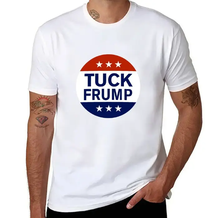 T-shirt Tuck Frump à motif artistique imprimé, haut décontracté