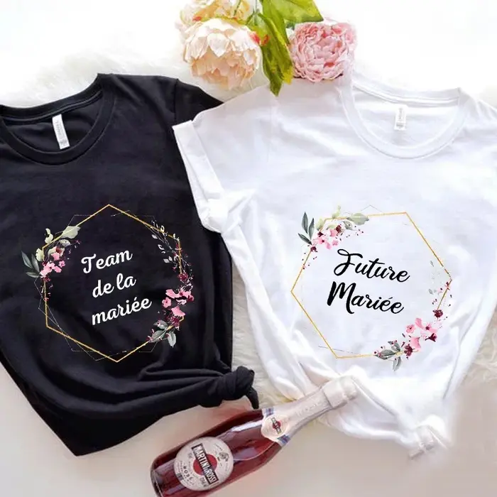 T-shirts de mariage de mariée français EVJF Future Team hauts