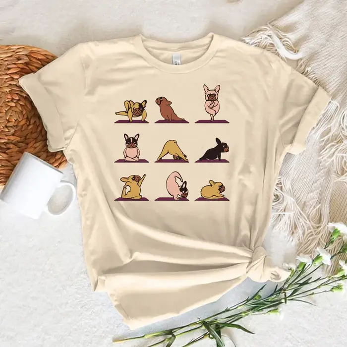 Bouledogue français t-shirt femme Y2k Grunge femmes Vintage psychédélique