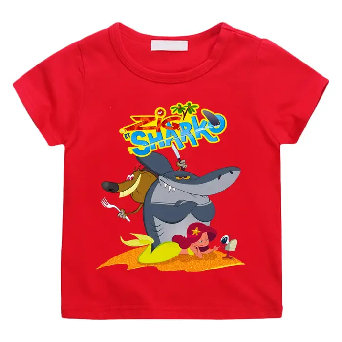 Zig et Sharko dessin animé imprimé 100 % coton t-shirt 2025NEW