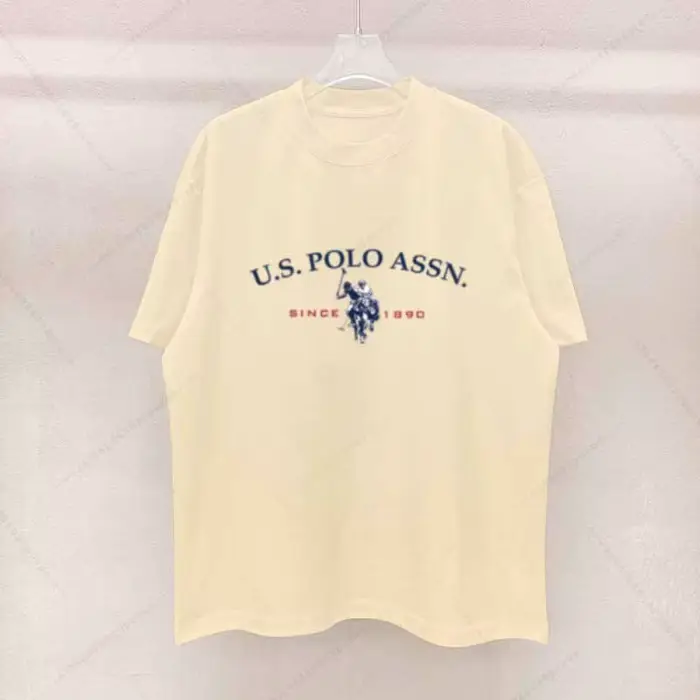 Polo à Manches Courtes et Col Rond en Coton pour Homme, Haut Décontracté avec Impression Graphique d