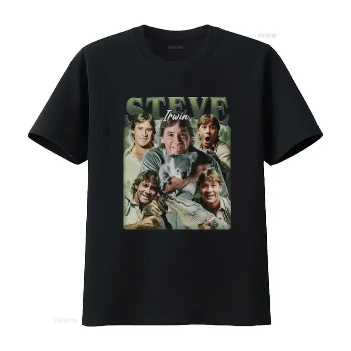 T-shirt vintage Steve Irwin pour les fans, tailles S à 5XL, vêtements de créateur vintage délavés et
