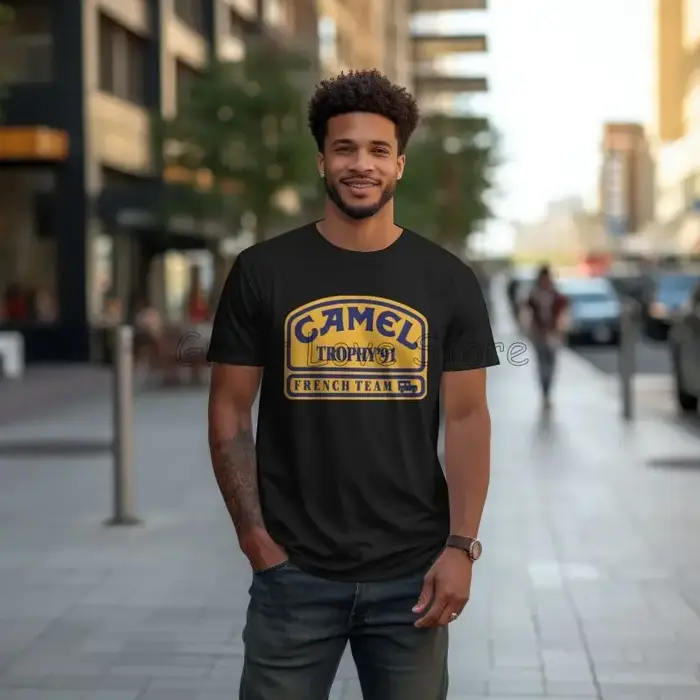 Personnalisé trophée de chameau 91 impression T-shirts hommes été surdimensionné t-shirt été coton