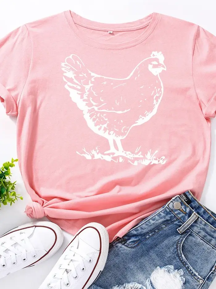 T-shirt manches courtes col rond femme