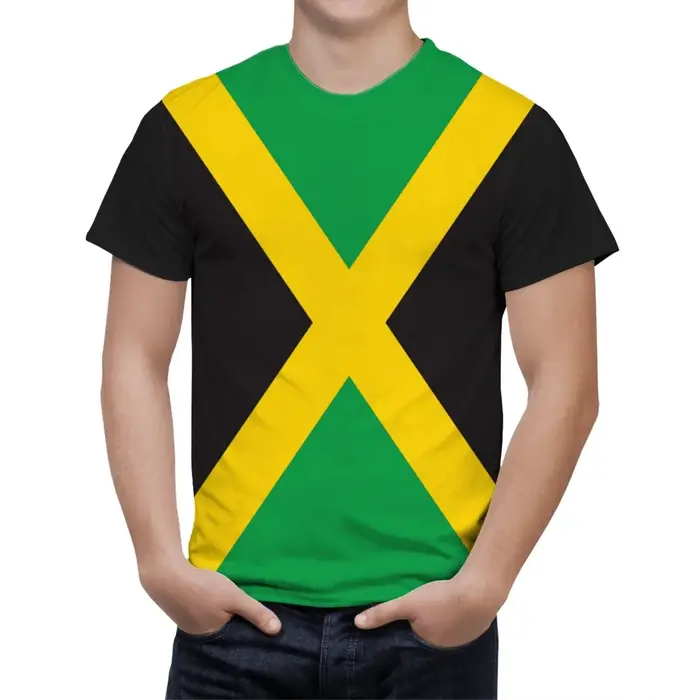 T Shirt Hommes Jamaïque Drapeau Patriotique Sport Graphique T-shirts Famille Mode Hip Hop O-cou À Manches Courtes Imprimé Tops Homme Vêtements