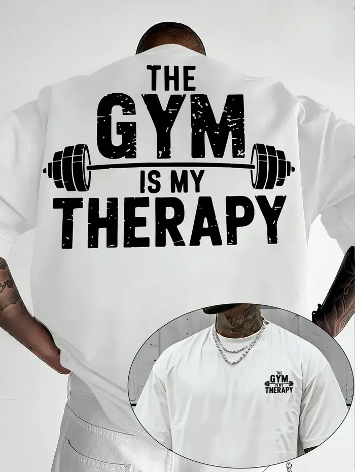 T-shirt de sport pour homme HE GYM IS MY THERAPY