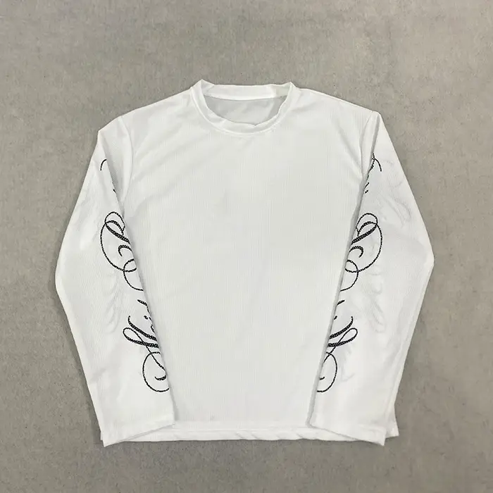 T-shirt à manches longues personnalisé style INS pour hommes et femmes